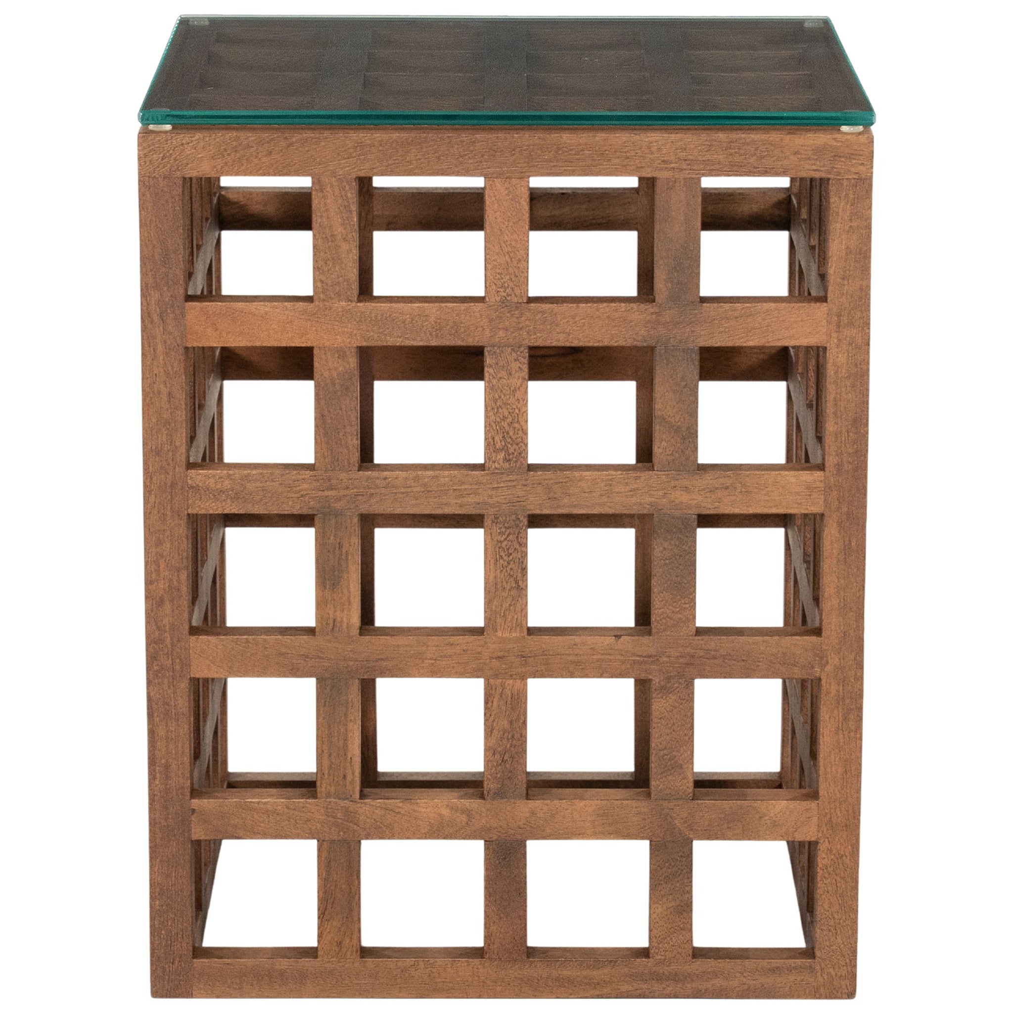 Heras Mango Wood/Glass Side Table