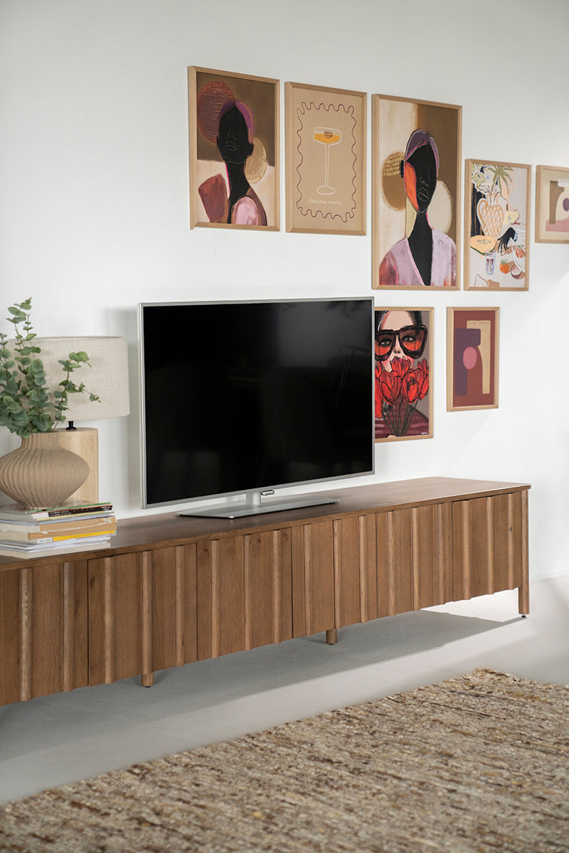 Jake Oak Wood 6 Doors TV Cabinet