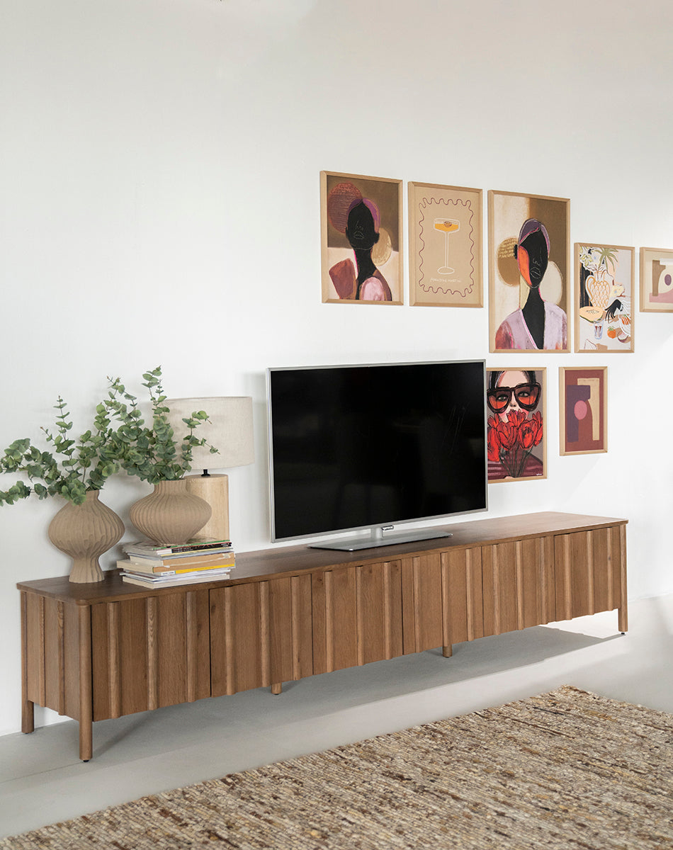 Jake Oak Wood 6 Doors TV Cabinet