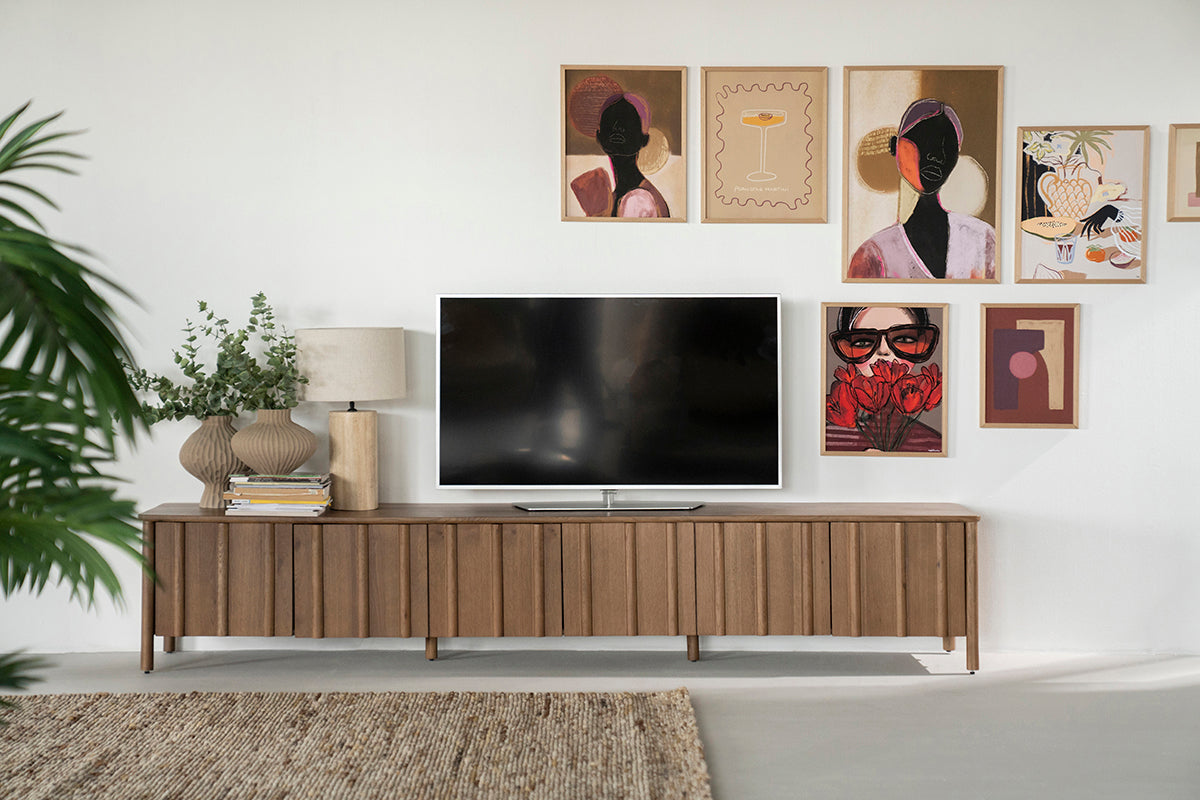 Jake Oak Wood 6 Doors TV Cabinet