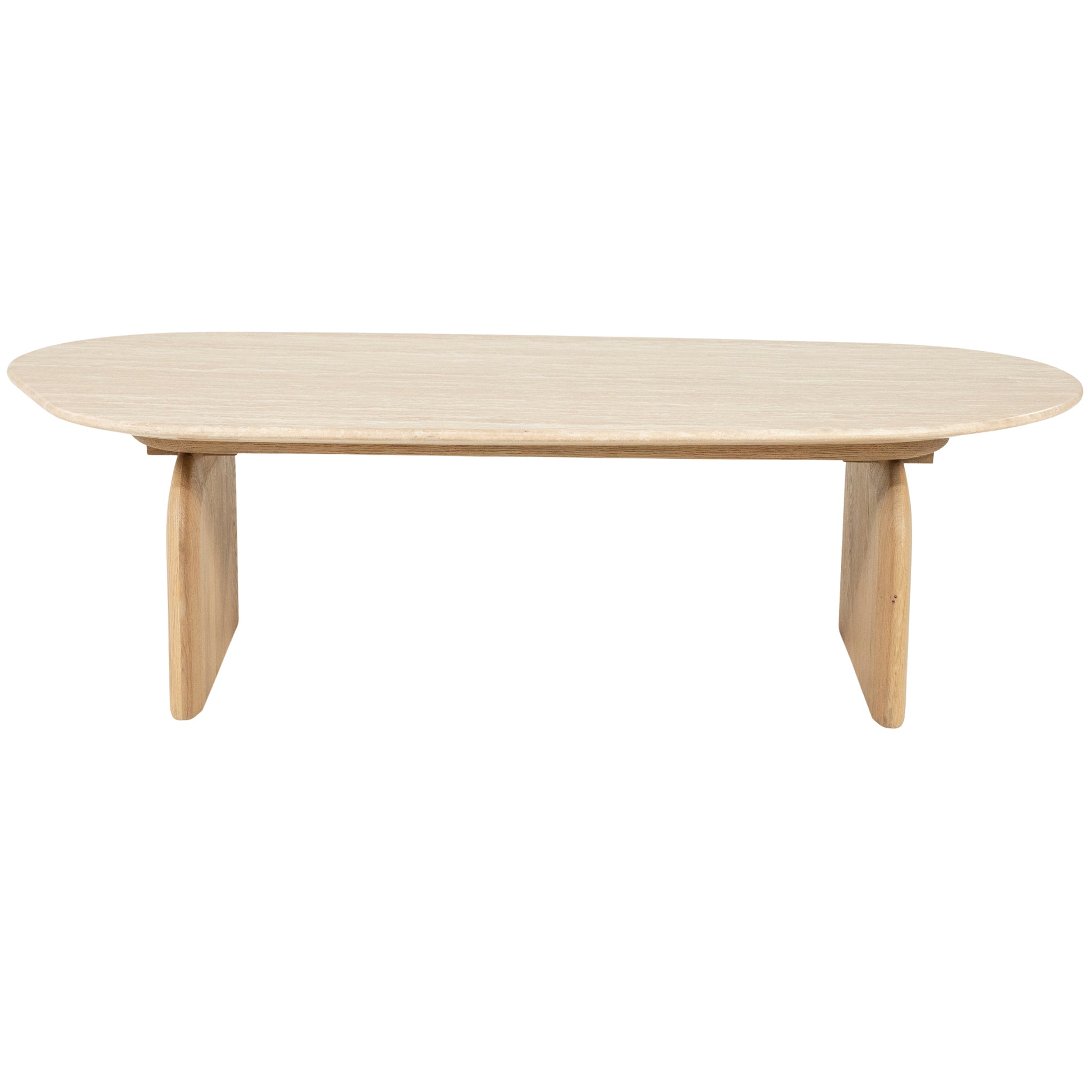 Lova Travertine/Oak Wood Coffee Table
