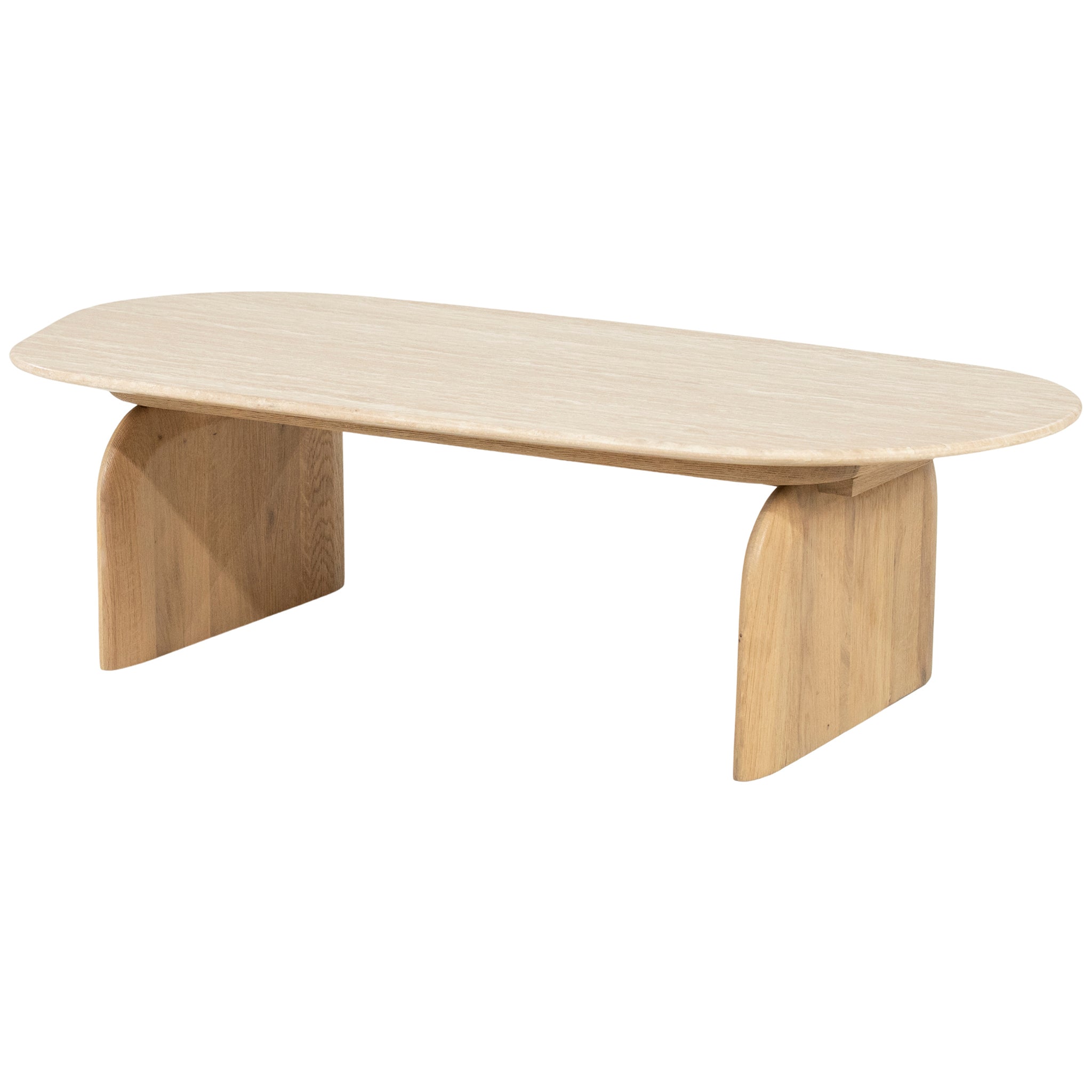 Lova Travertine/Oak Wood Coffee Table