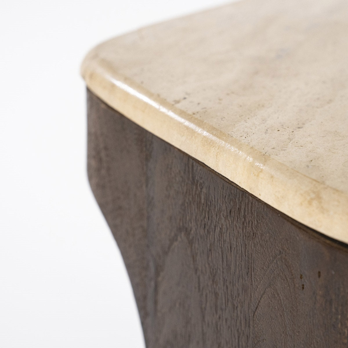 Luna Travertine/Mango Wood Side Table