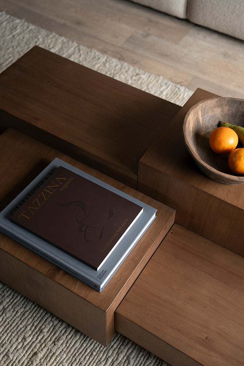 Quinten Oak Wood Rectangular Coffee Table