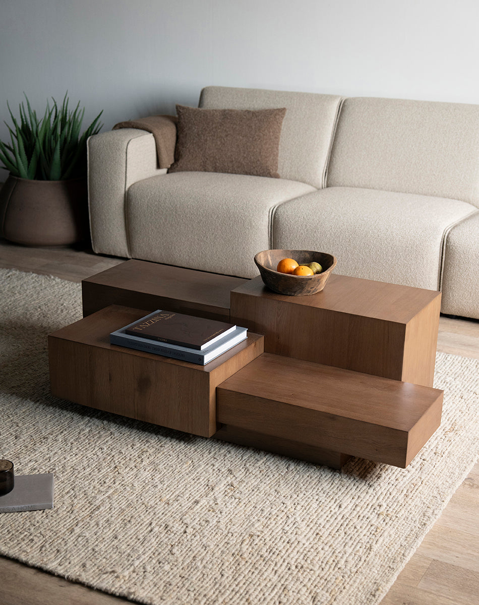 Quinten Oak Wood Rectangular Coffee Table