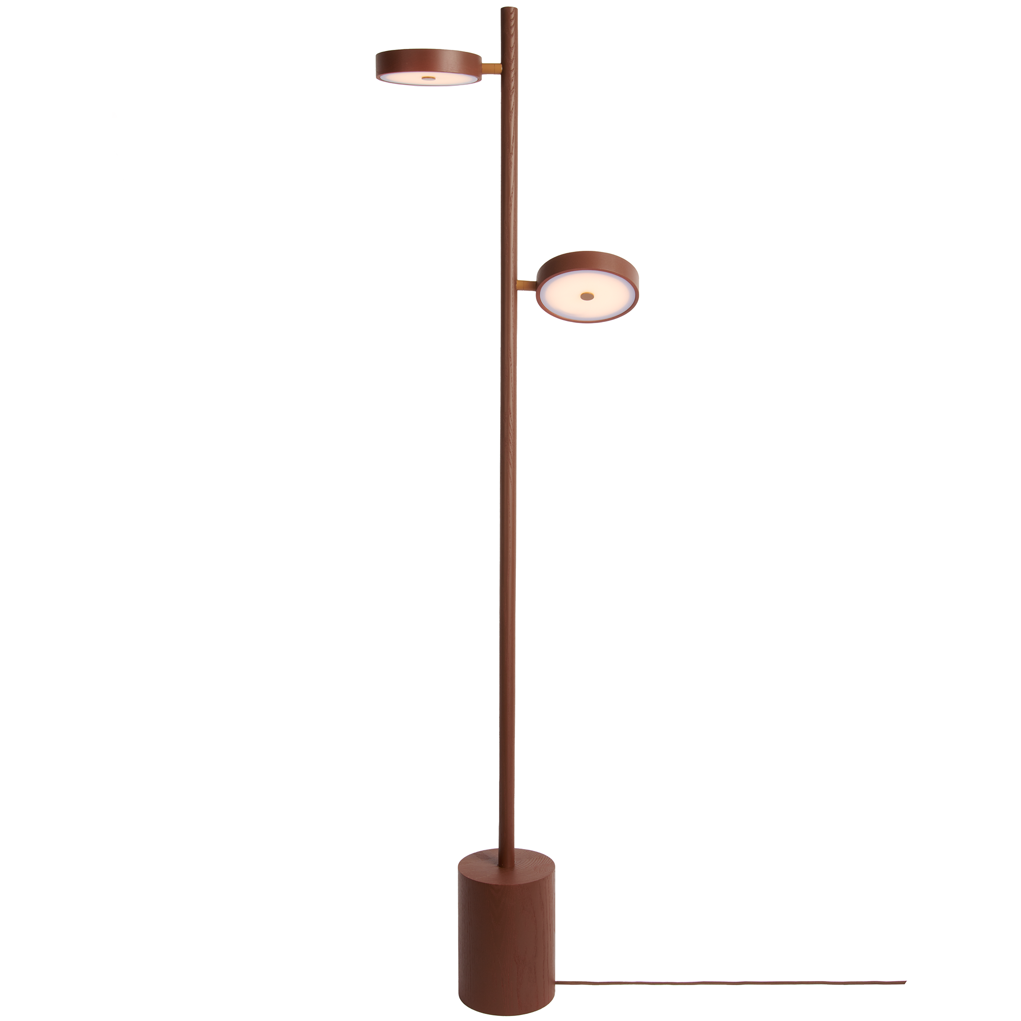Okinawa Ash Wood 2 Shade Floor Lamp
