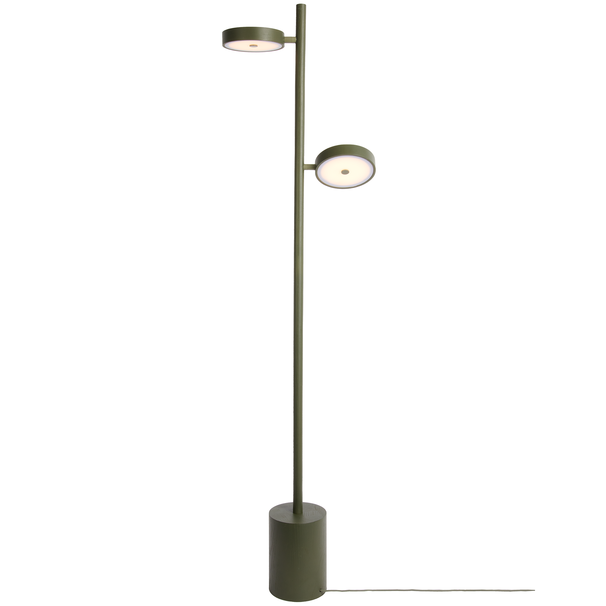 Okinawa Ash Wood 2 Shade Floor Lamp