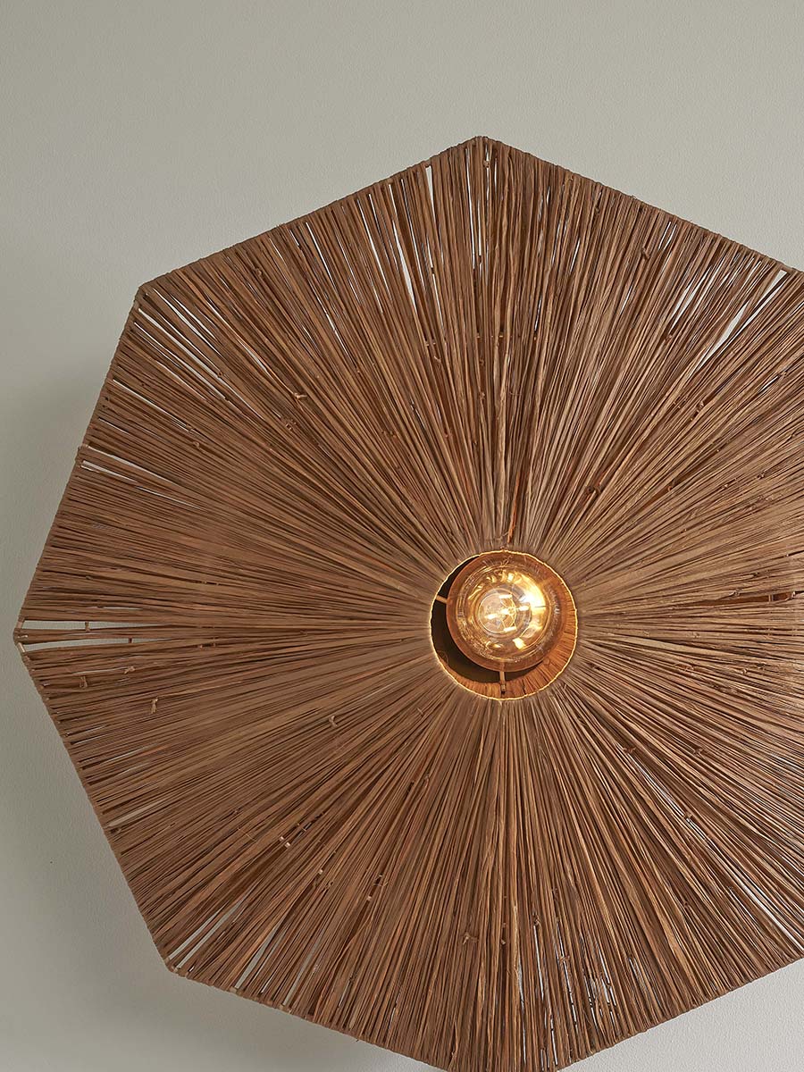 Panama Raffia Octogon Ceiling Lamp - WOO .Design