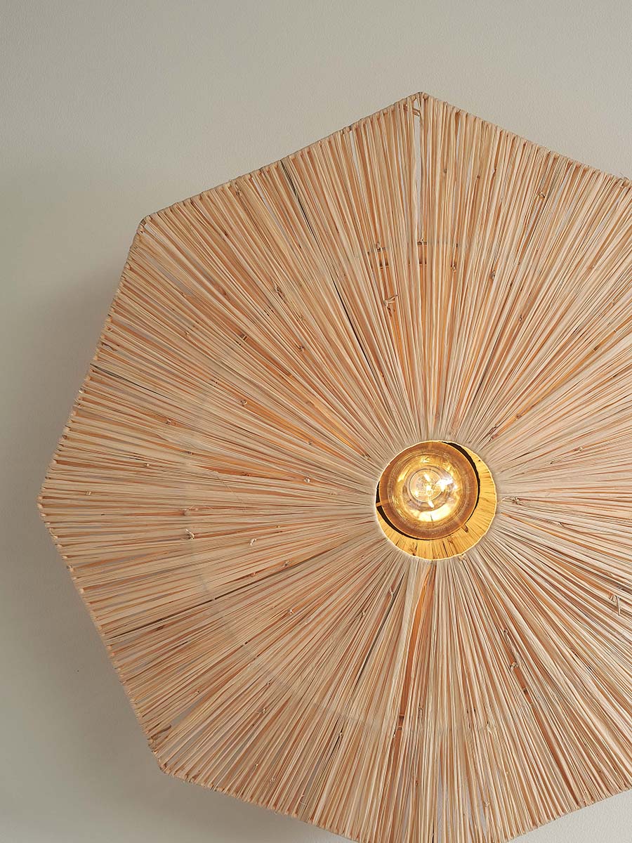 Panama Raffia Octogon Ceiling Lamp - WOO .Design