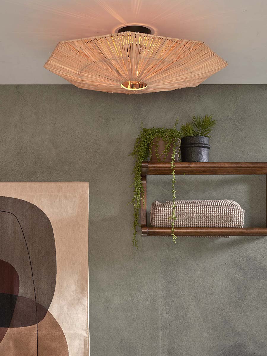 Panama Raffia Octogon Ceiling Lamp - WOO .Design