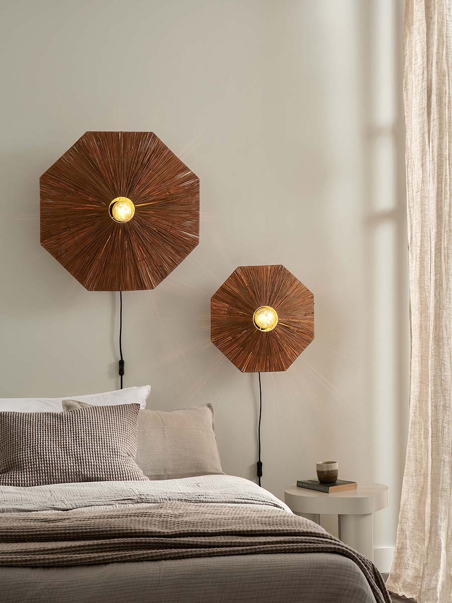 Panama Raffia Octogon Wall Lamp - WOO .Design