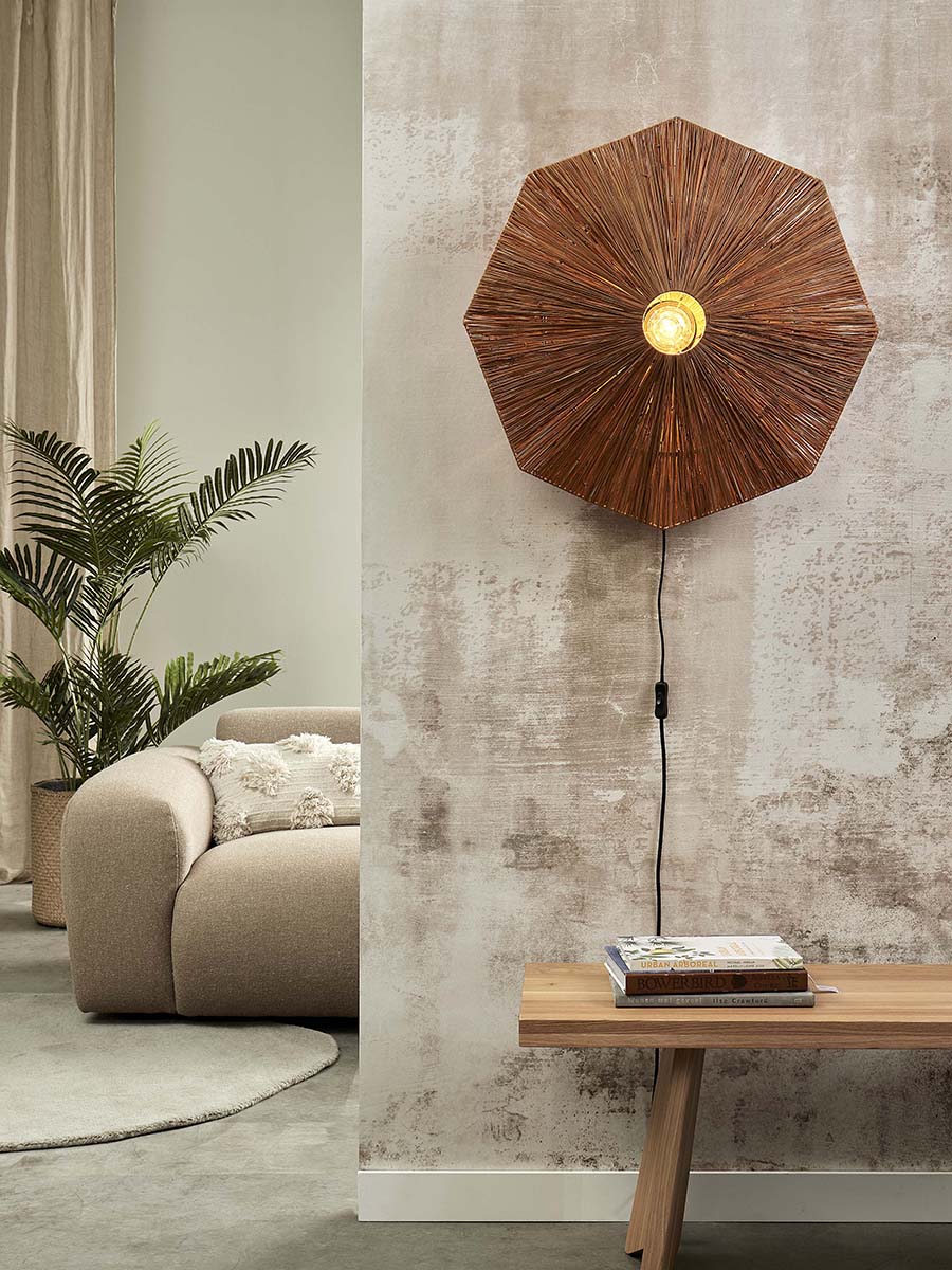 Panama Raffia Octogon Wall Lamp - WOO .Design