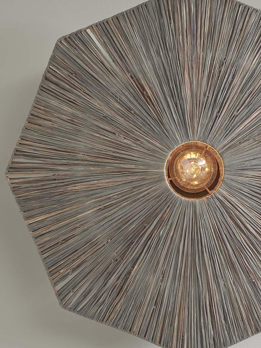 Panama Raffia Octogon Wall Lamp - WOO .Design