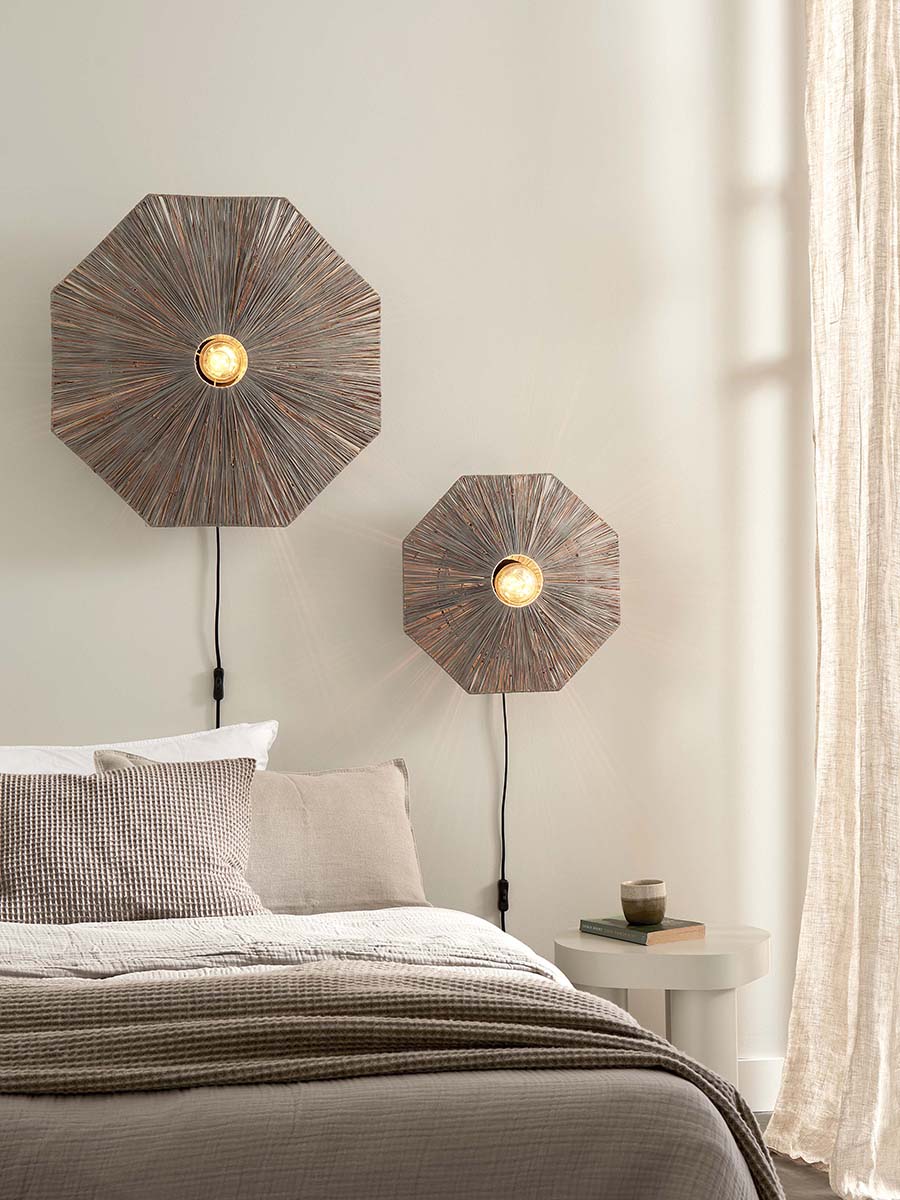 Panama Raffia Octogon Wall Lamp - WOO .Design