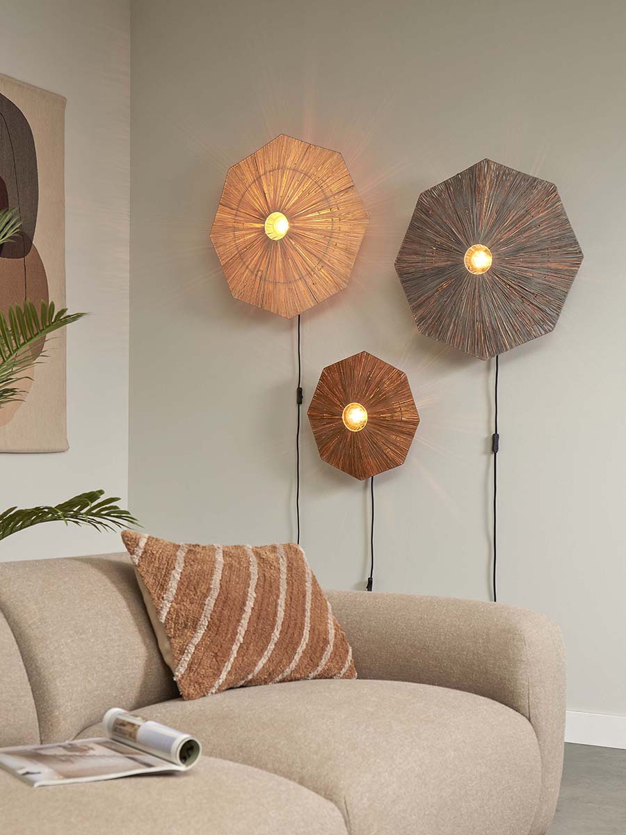 Panama Raffia Octogon Wall Lamp - WOO .Design