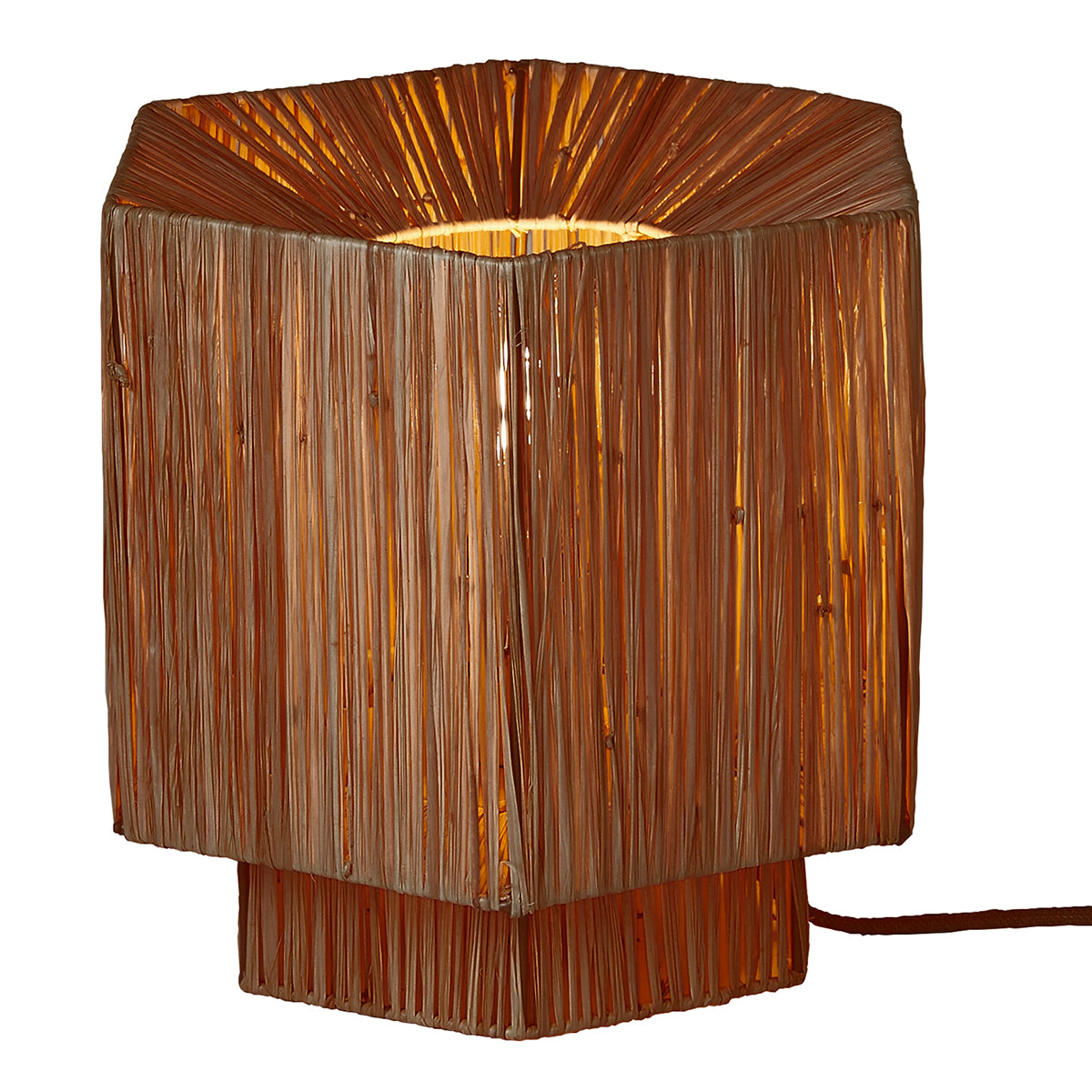 Panama Raffia Octogon Table Lamp