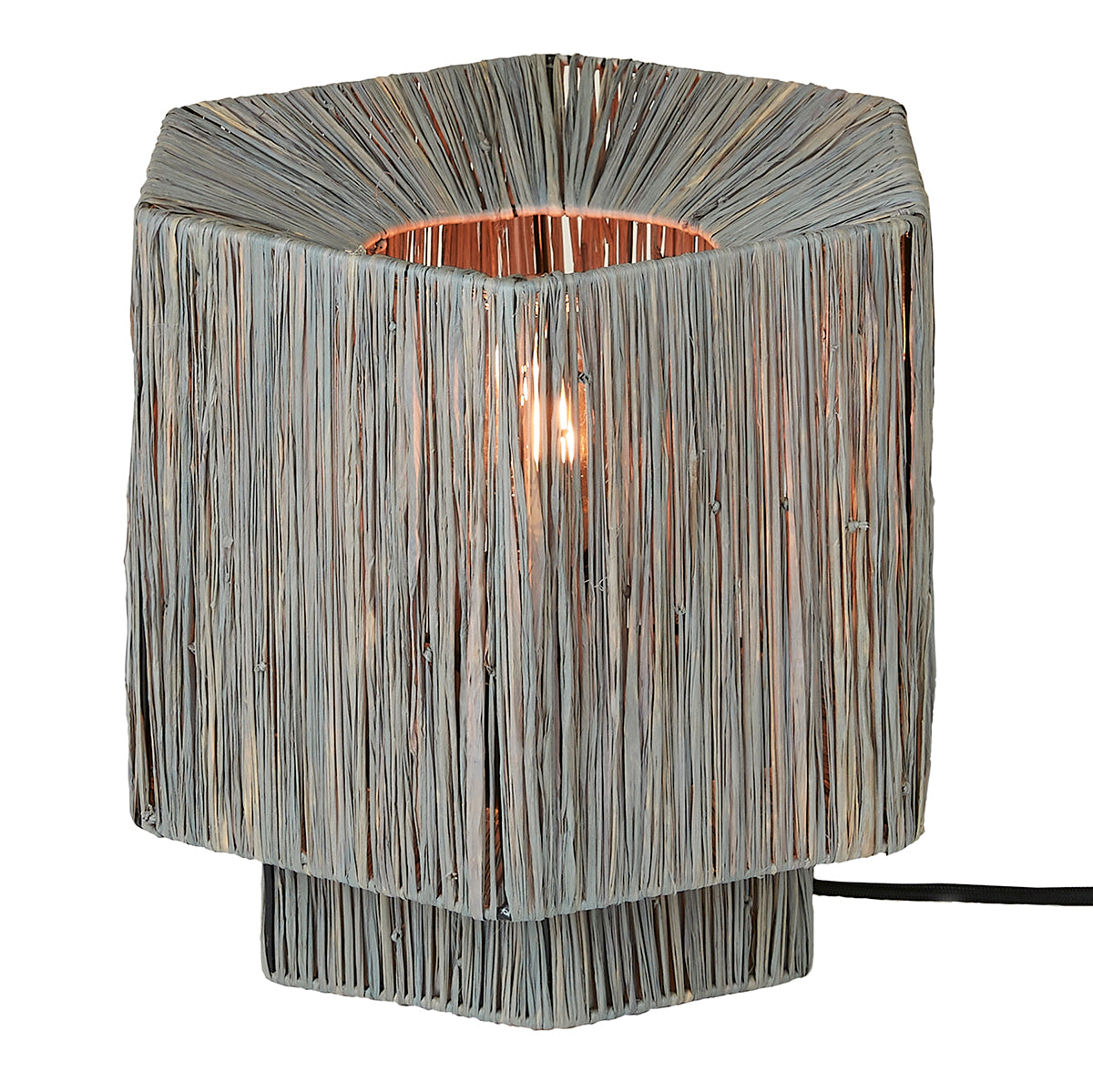 Panama Raffia Octogon Table Lamp