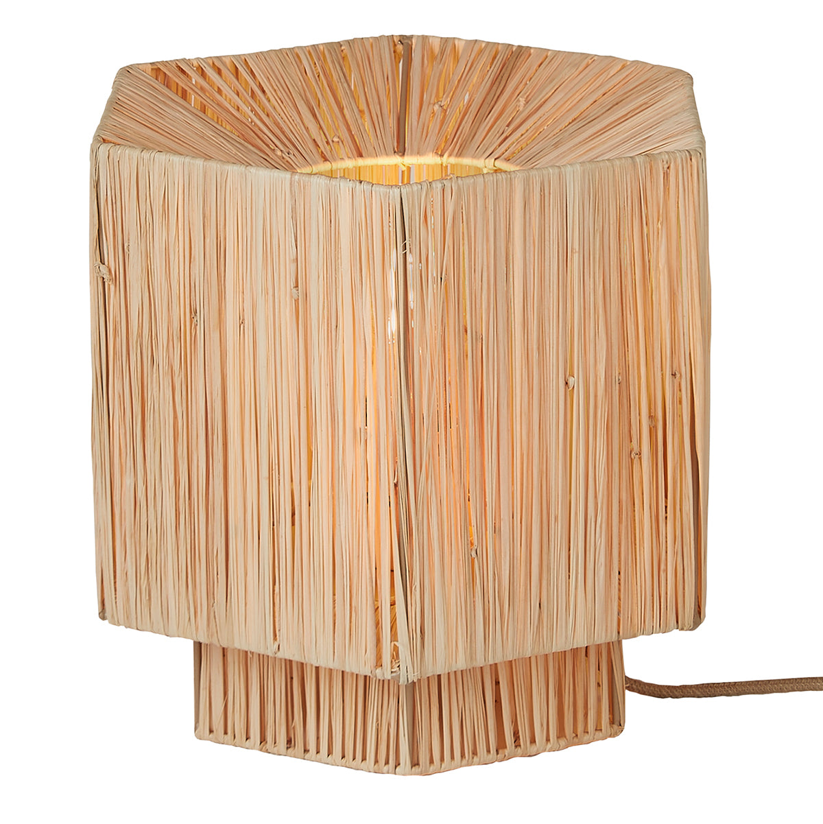 Panama Raffia Octogon Table Lamp