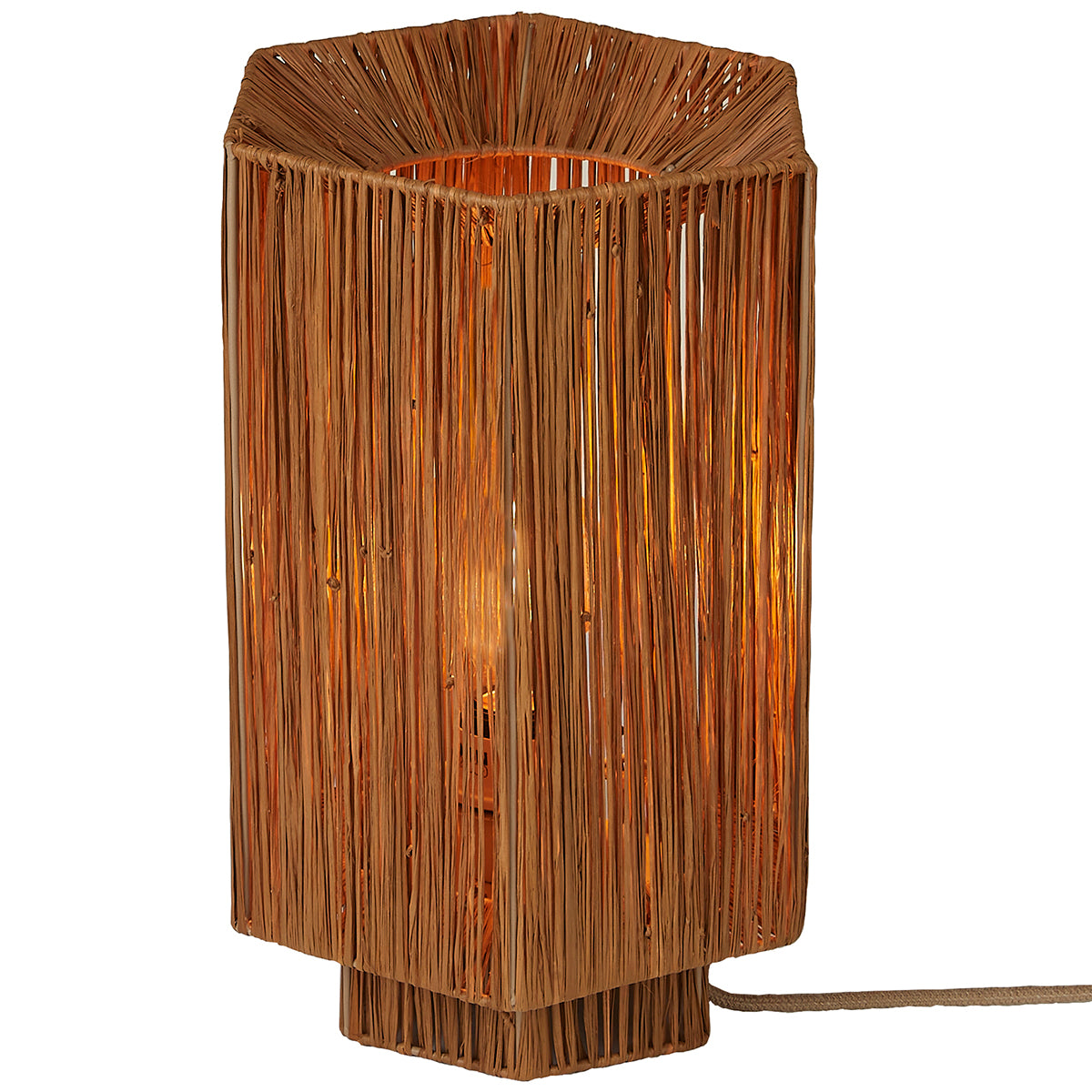 Panama Raffia Octogon Table Lamp