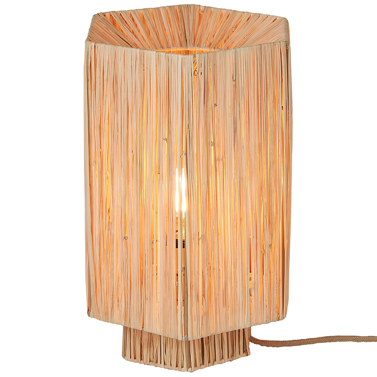 Panama Raffia Octogon Table Lamp