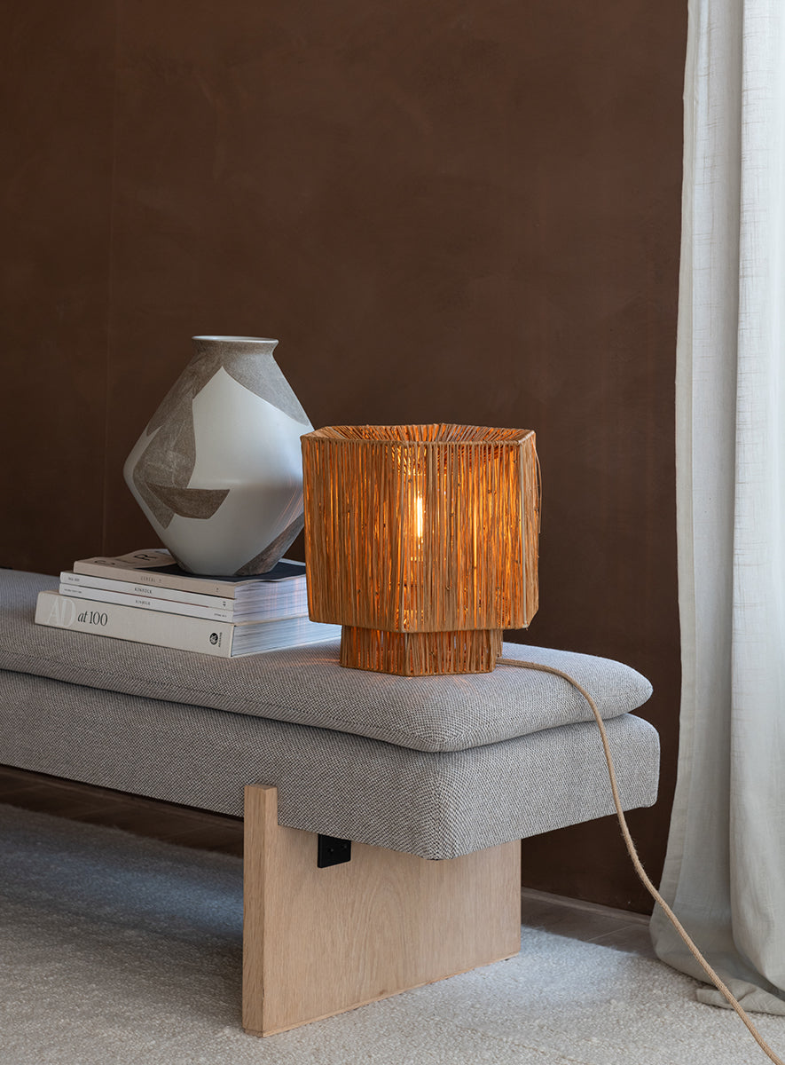 Panama Raffia Octogon Table Lamp