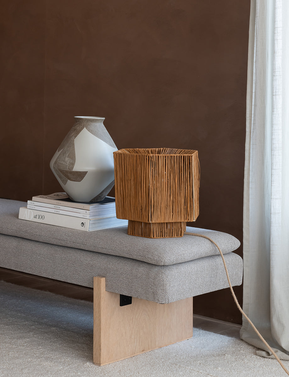 Panama Raffia Octogon Table Lamp