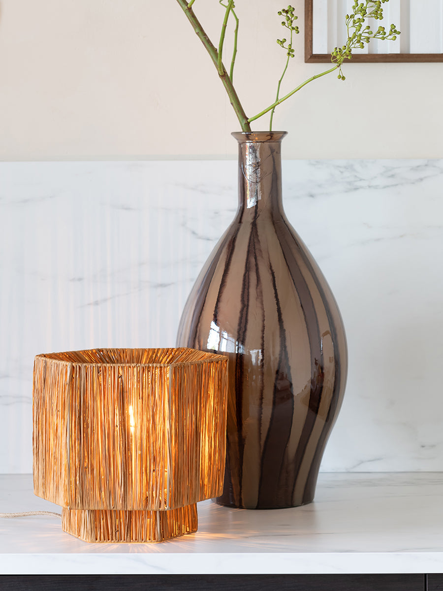 Panama Raffia Octogon Table Lamp