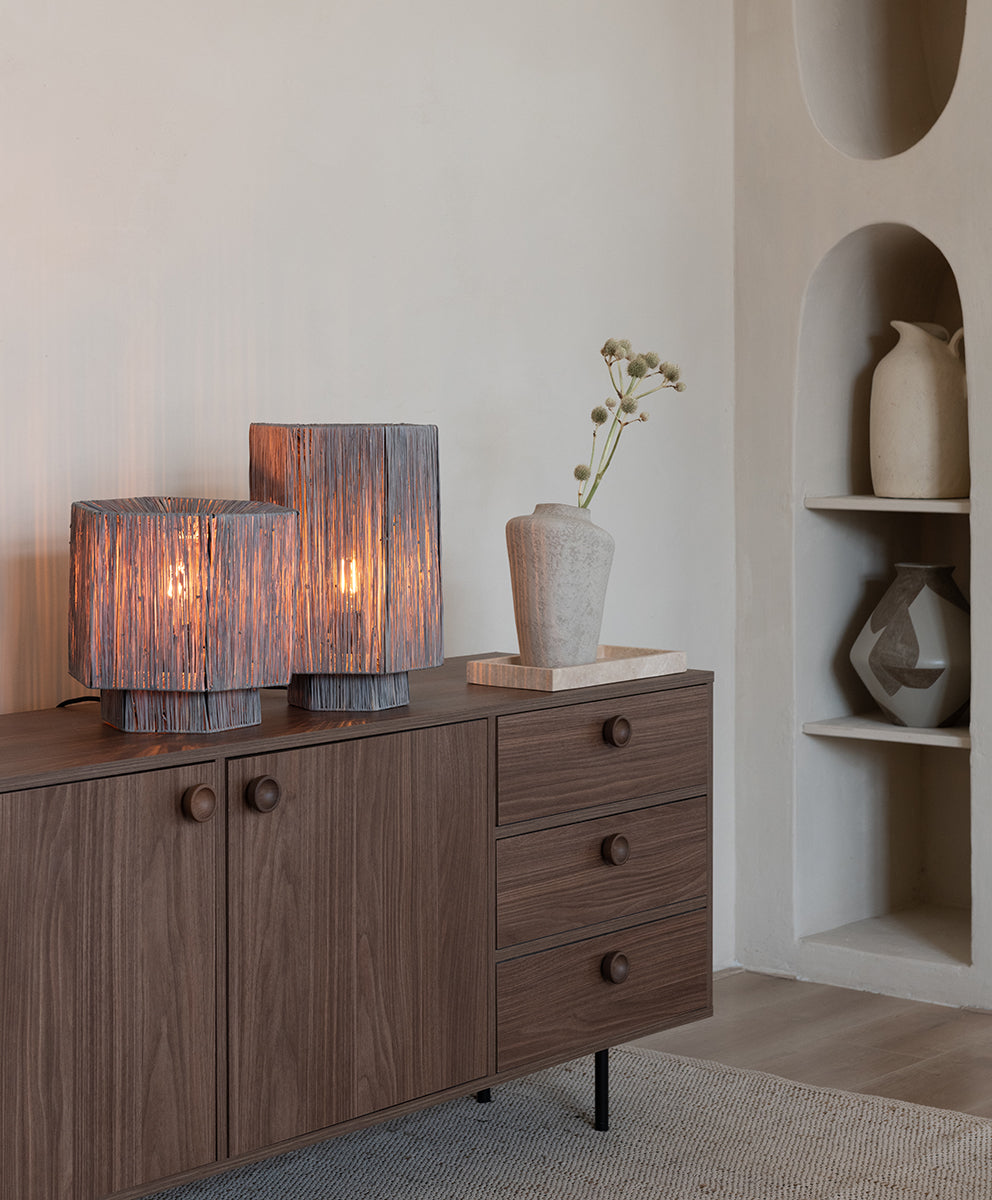 Panama Raffia Octogon Table Lamp