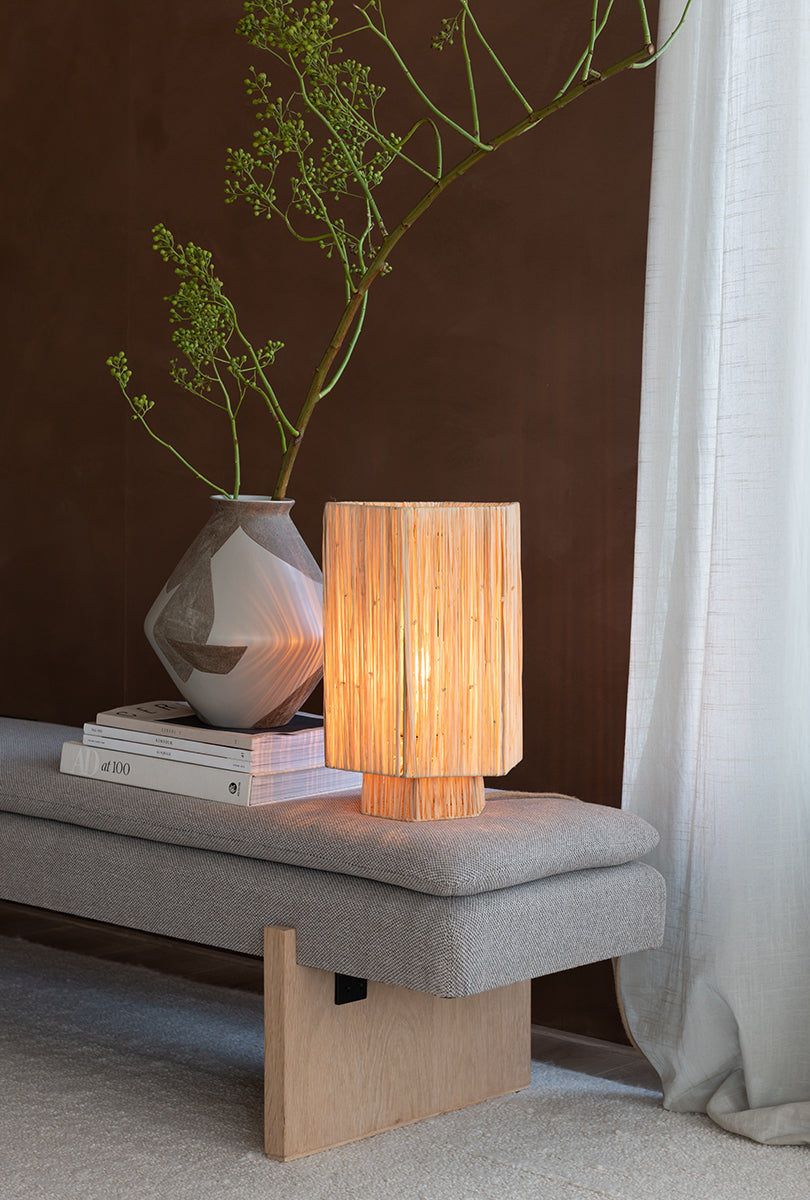 Panama Raffia Octogon Table Lamp