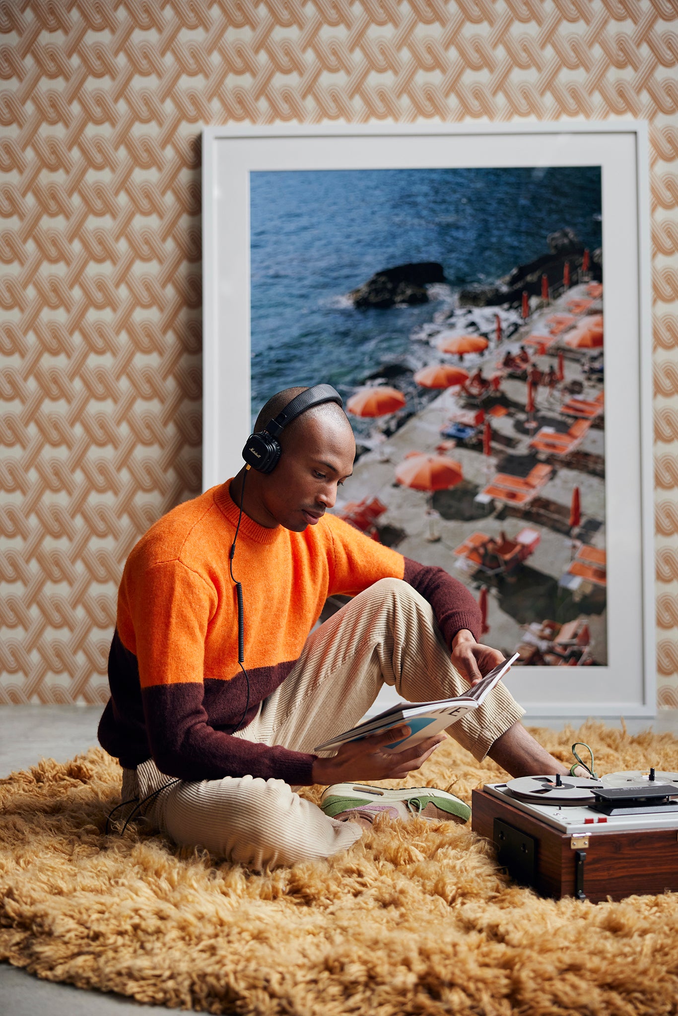 Fluffy Caramel Round Rug