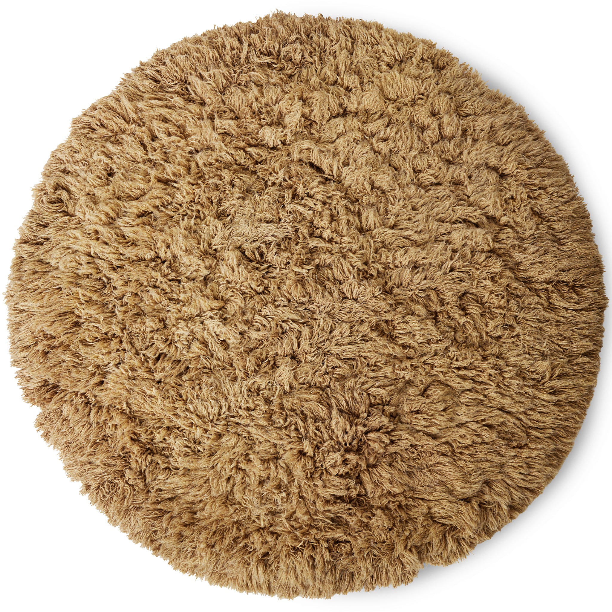 Fluffy Caramel Round Rug