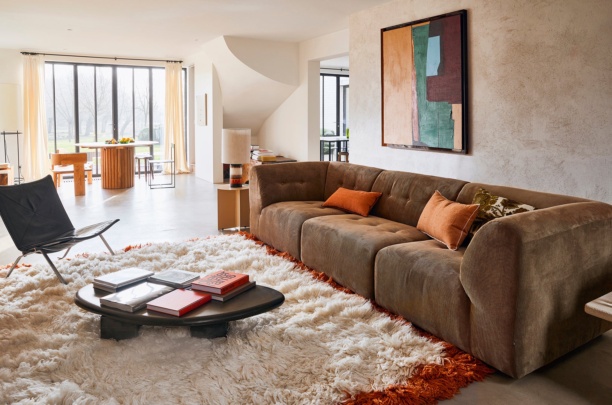 Fluffy Retro Summers Square Rug