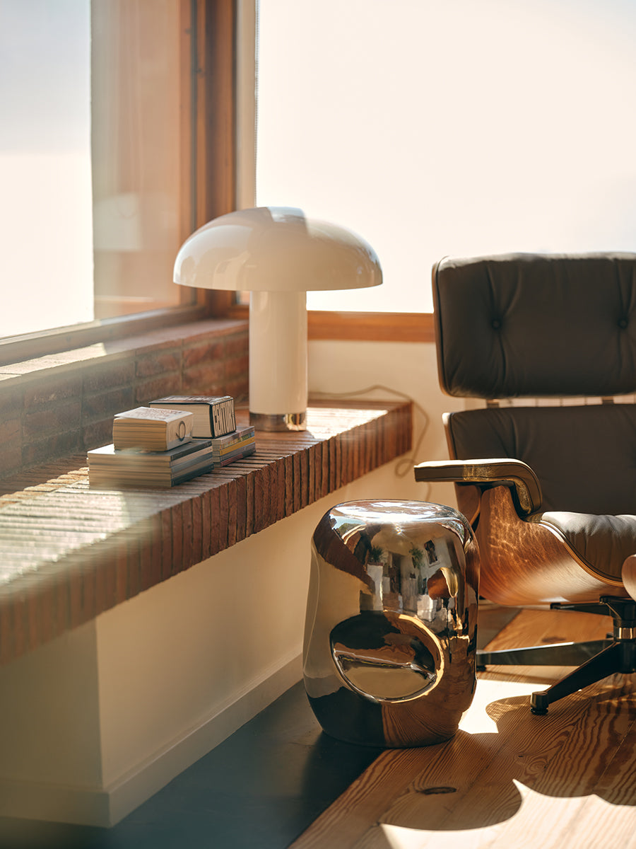 Currents Chrome Ceramic Side Table