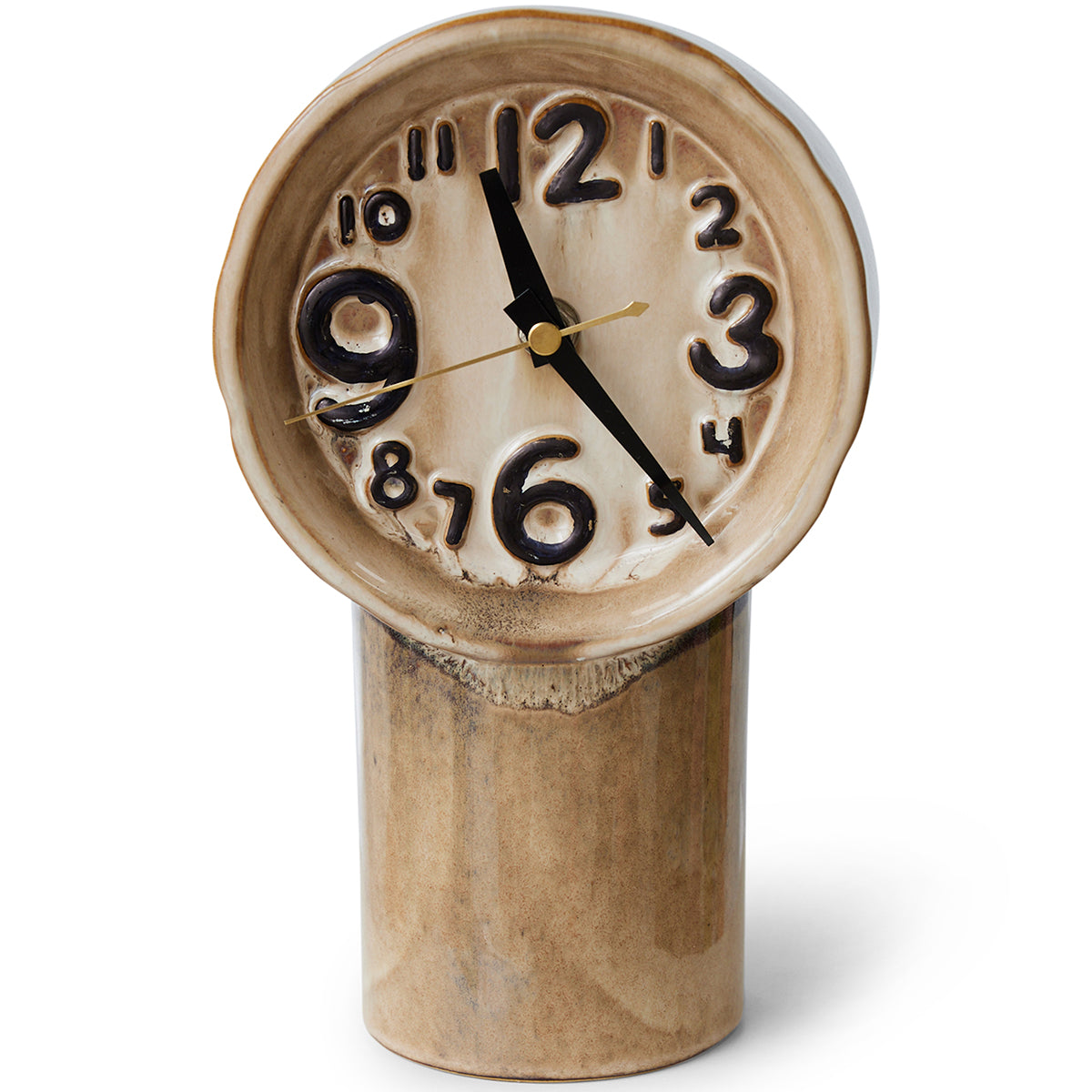 Retro Cream/Brown Ceramic Clock