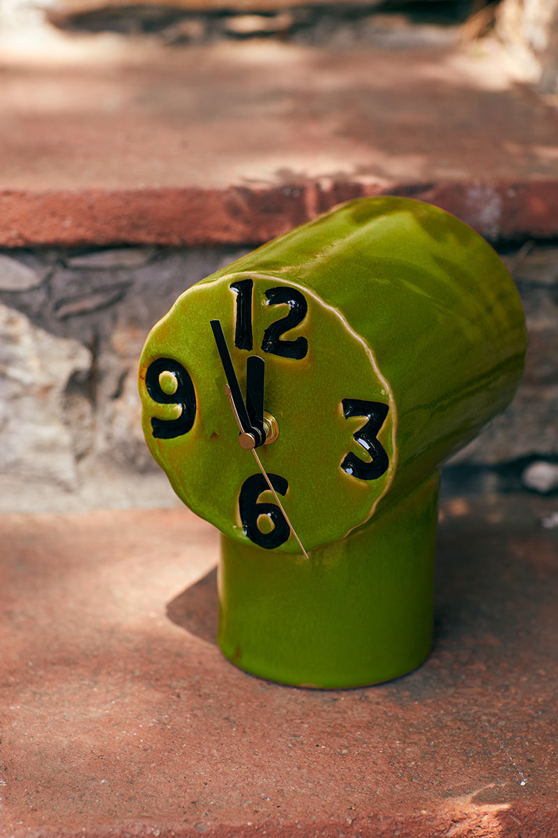 Retro Olive Ceramic Clock