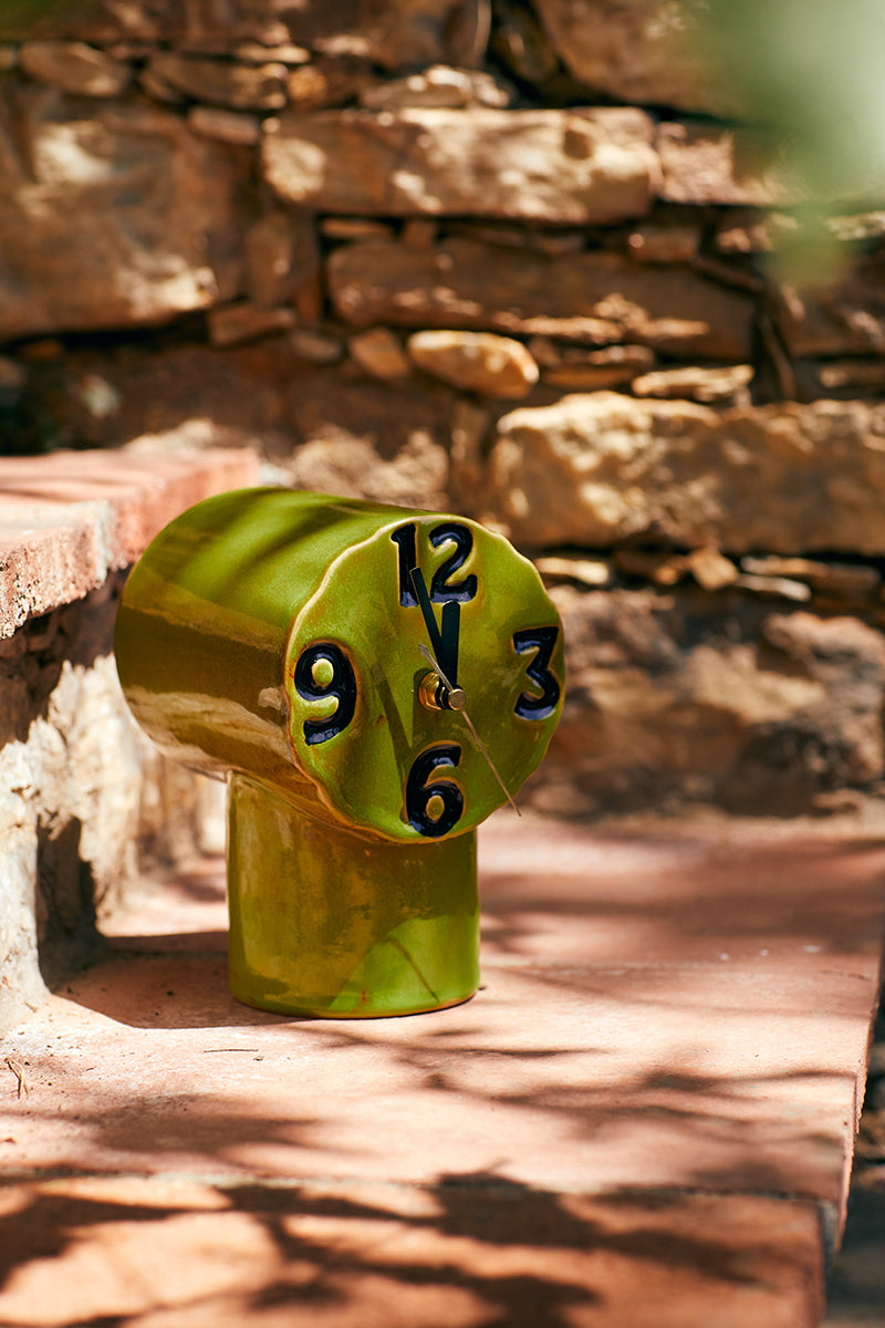 Retro Olive Ceramic Clock