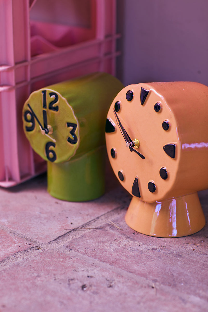 Retro Peach Ceramic Clock