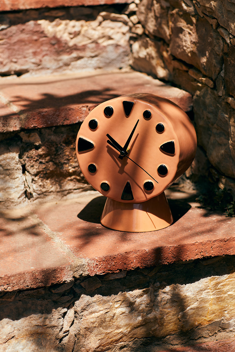 Retro Peach Ceramic Clock