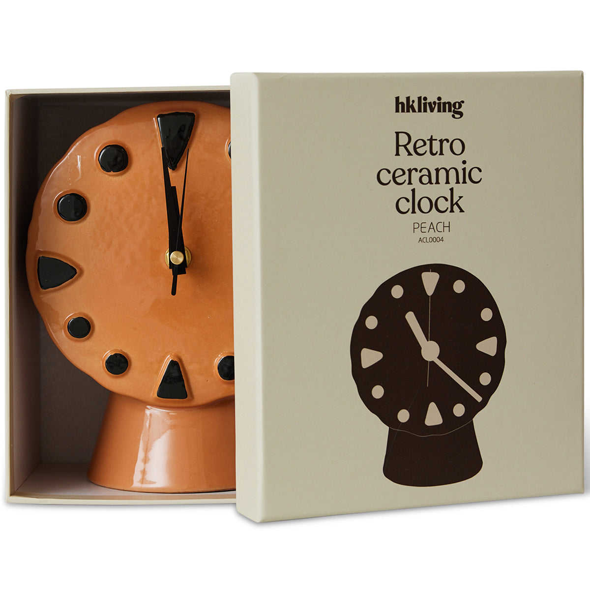 Retro Peach Ceramic Clock