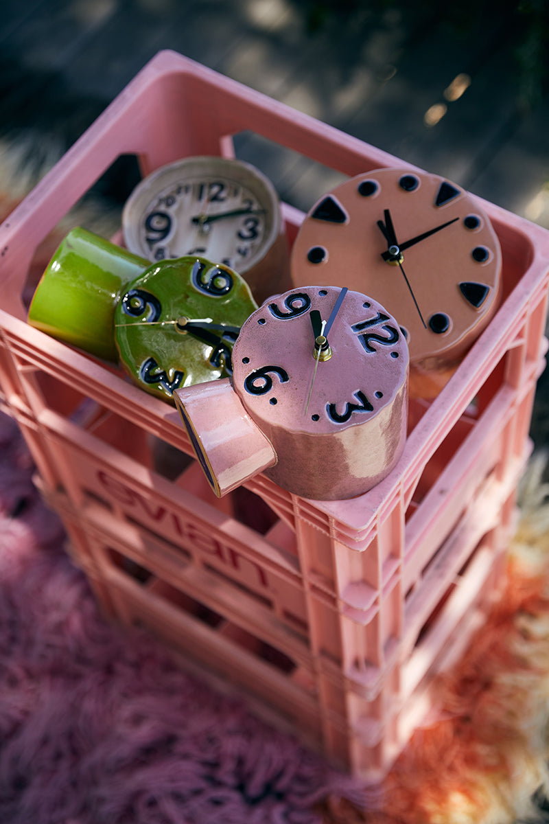 Retro Pink Ceramic Clock