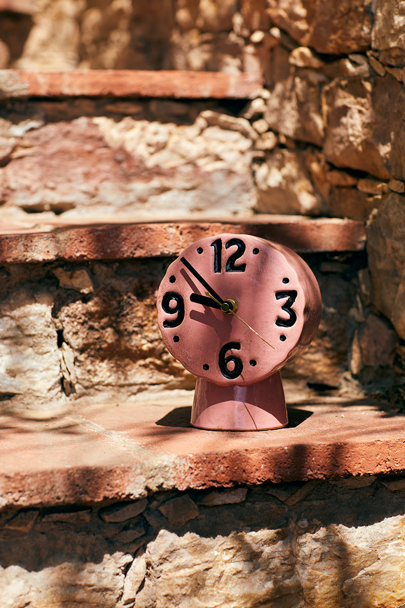 Retro Pink Ceramic Clock