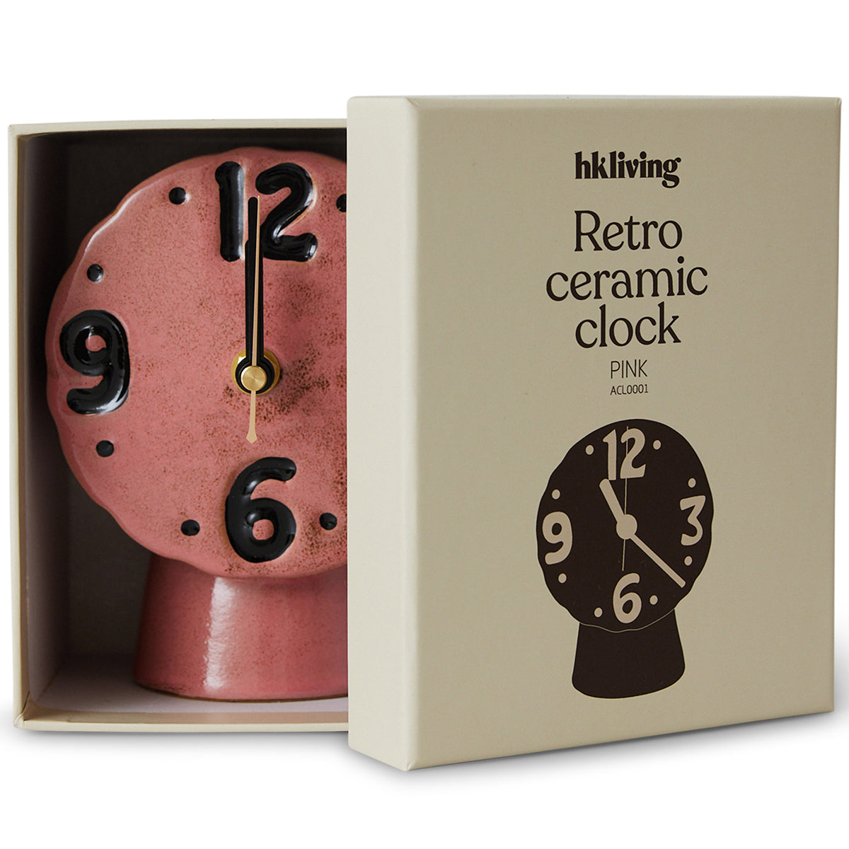 Retro Pink Ceramic Clock