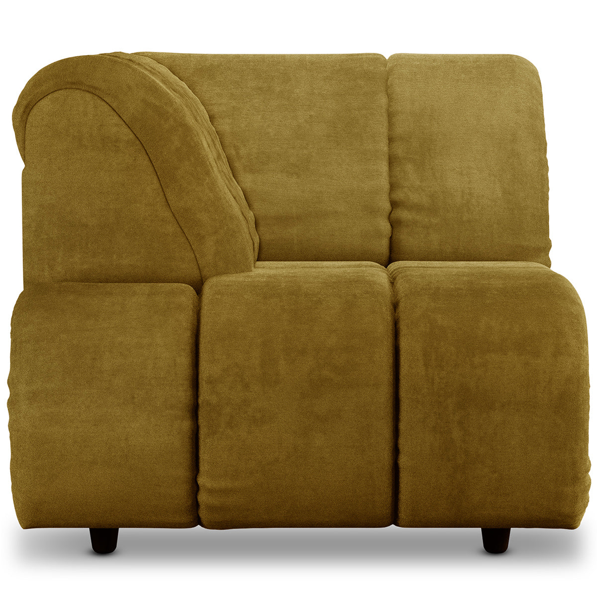 Wave Olive Royal Velvet Couch - Element Left High Arm