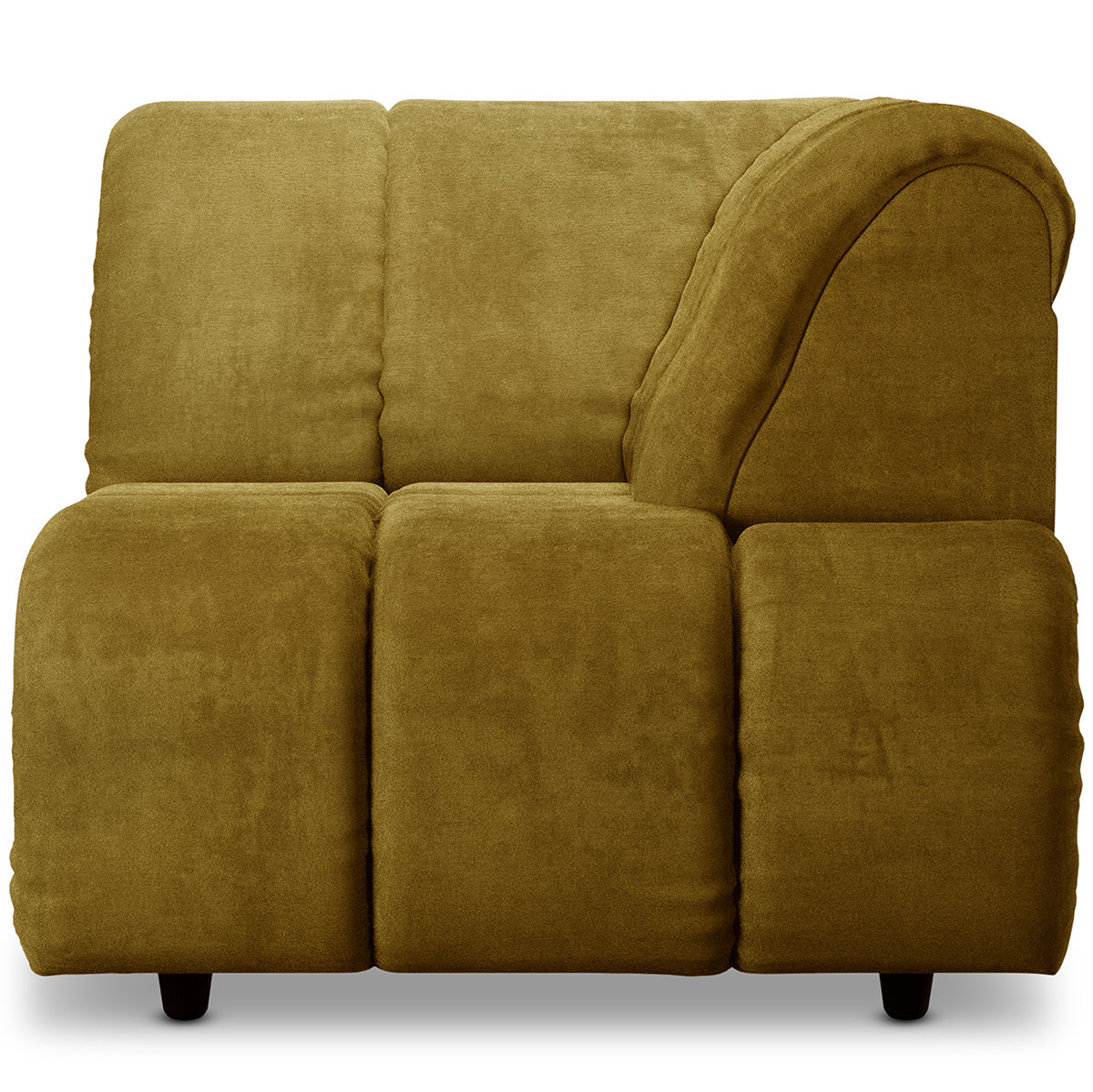 Wave Olive Royal Velvet Couch - Element Right High Arm