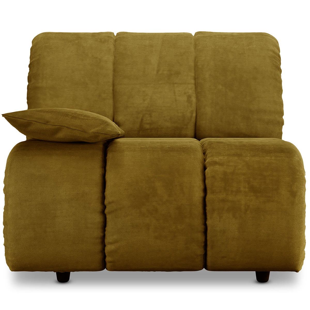 Wave Olive Royal Velvet Couch - Element Left Low Arm