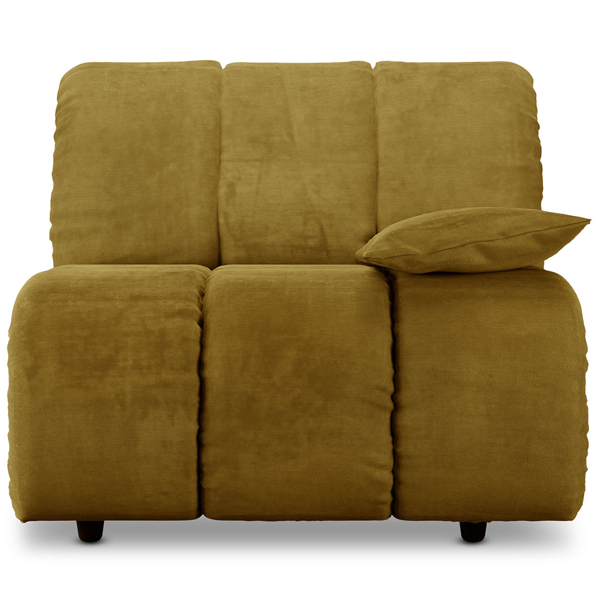 Wave Olive Royal Velvet Couch - Element Right Low Arm