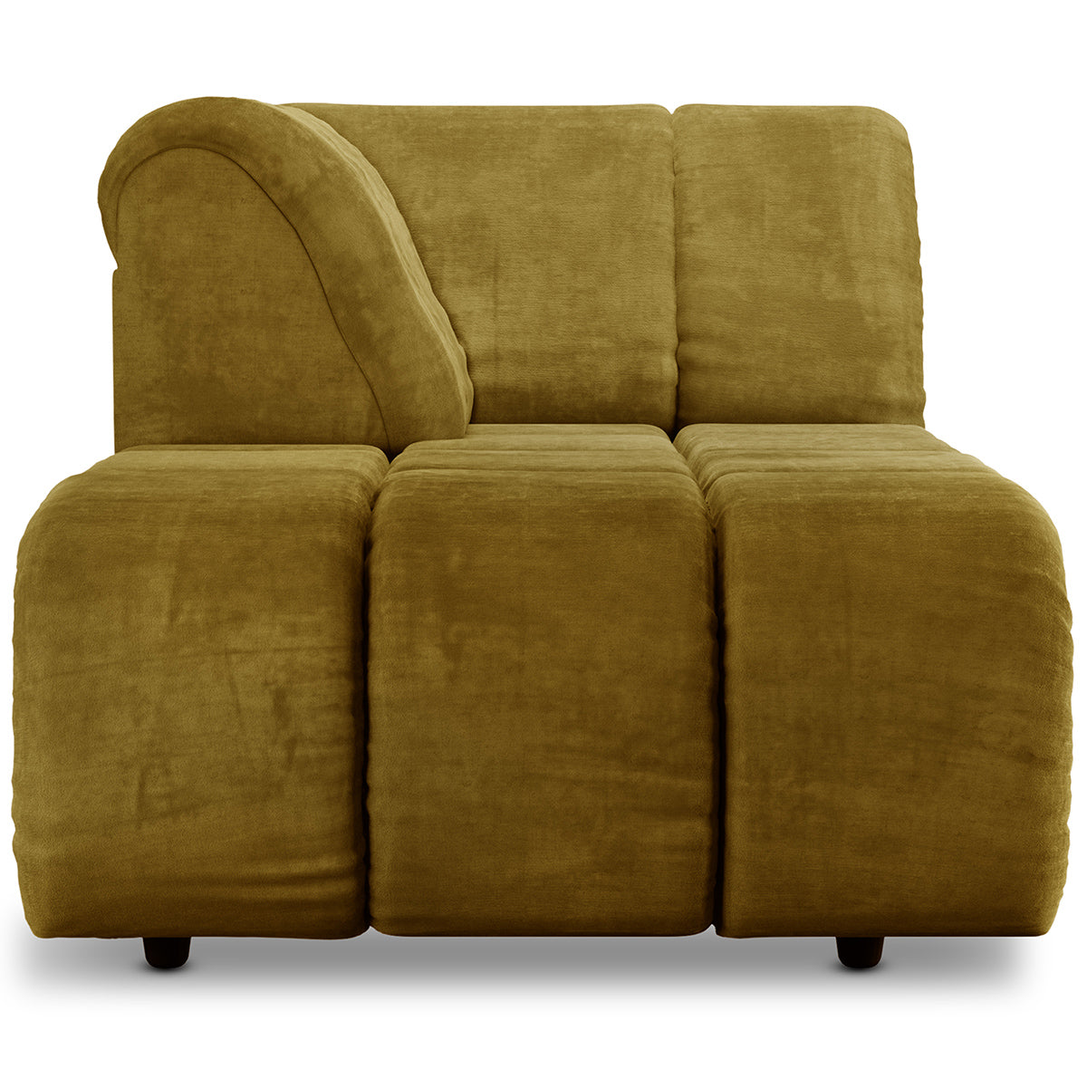 Wave Olive Royal Velvet Couch - Element Left Divan