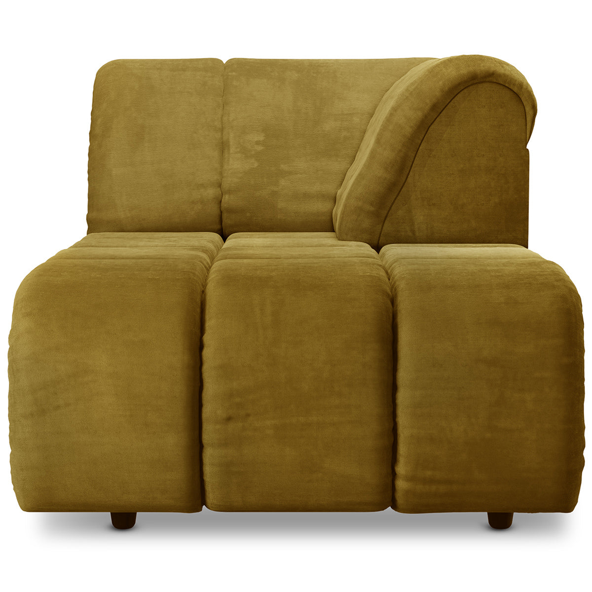 Wave Olive Royal Velvet Couch - Element Right Divan