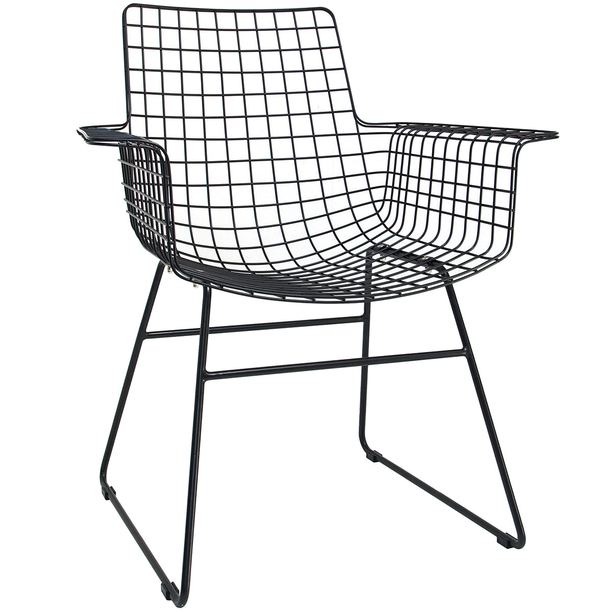 Wire Chair with Armrest (2/Set)