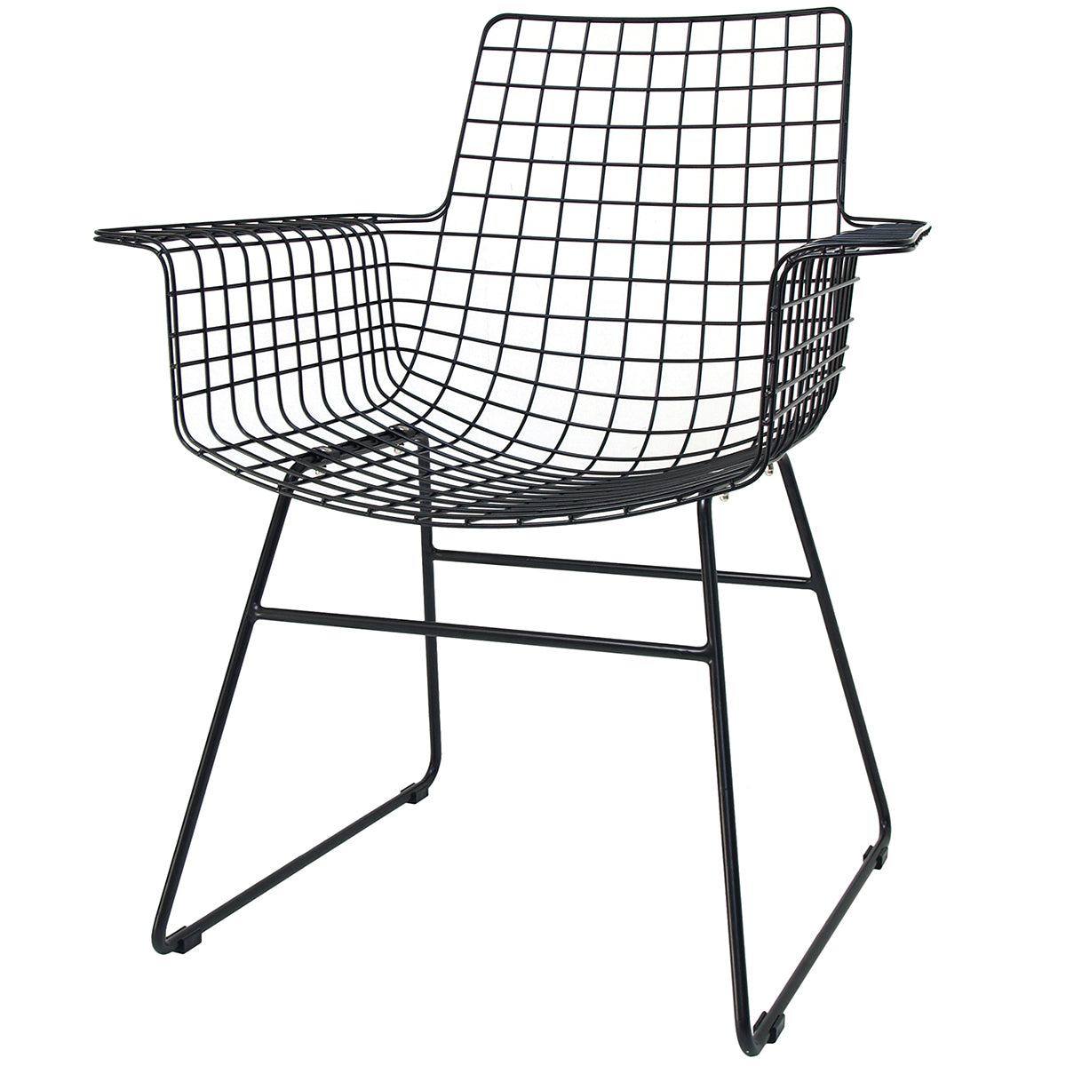 Wire Chair with Armrest (2/Set)